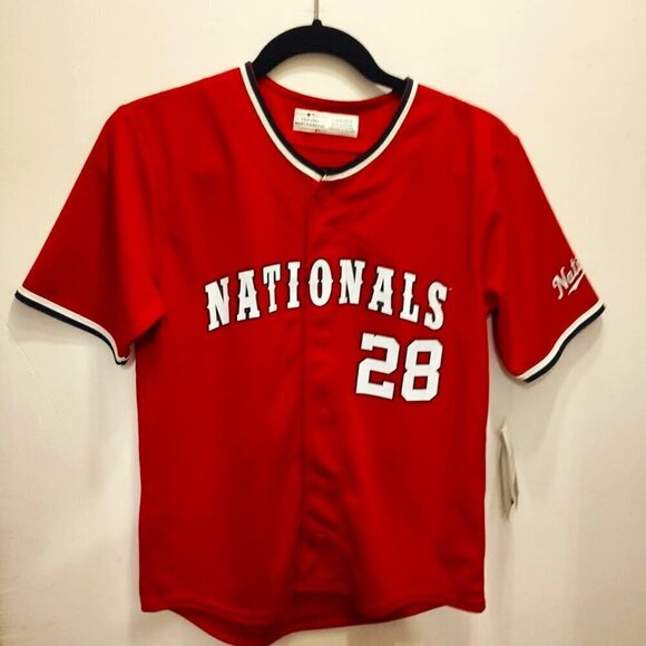 Washington Nationals Lane Thomas #28 Red Youtth Jersey 12/14 MLB - Picture 1 of 4